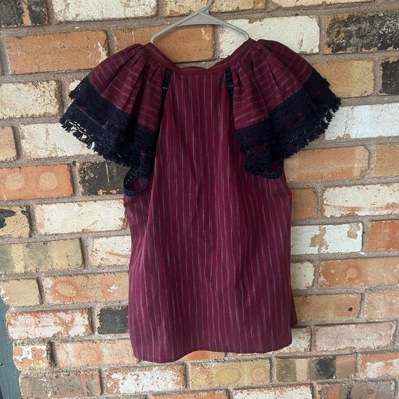 NWT Sea New York Flutter lace sleeves with tassels blouse top boho - Picture 7 of 8